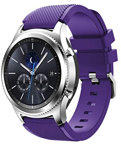 20mm Band Für Samsung Galaxy Watch Active/Active 2/4/4 Classic/3 41mm/42mm, Silikonarmband Kompatibel Mit Galaxy Uhren, Lila