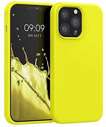 kwmobile Case Compatible with Apple iPhone 13 Pro Case - TPU Silicone Phone Cover with Soft Finish - Lemon Yellow