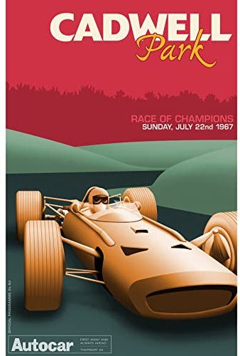 Wee Blue Coo Cadwell Park Race of Champions 1967 Motor Sport Car Racing Grand Prix Historic Fantasy Races Large XL Wall Art Canvas Print