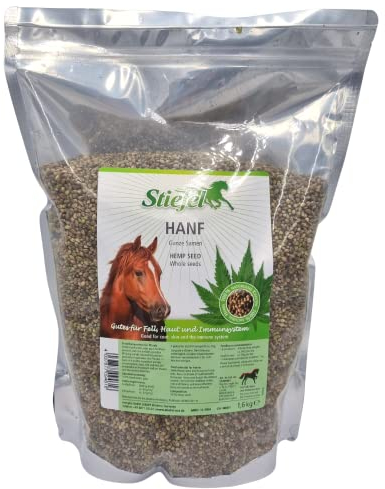 Stiefel Hanfsamen für Pferde, 100% naturbelassene Hanfsamen, Gutes für Fell, Haut und Immunsystem, für alle Pferde, 1,6kg