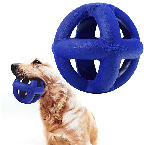 Tuff Pupper SuperChewy Tough Dog Cage Balle Jouet | Grand Jouet à rapporter pour Chien | Jouet à mâcher Ultra Durable | pour Les Grandes Races Cage Ball Large - 10 cm / 240 gm