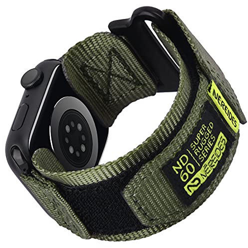 Nereides Compatible with Apple Watch Straps Series 10 9 8 7 6 5 4 3 2 1 SE SE2, Nylon Sport Replacement Band for iWatch Strap 42mm 41mm 40mm 38mm (Green)
