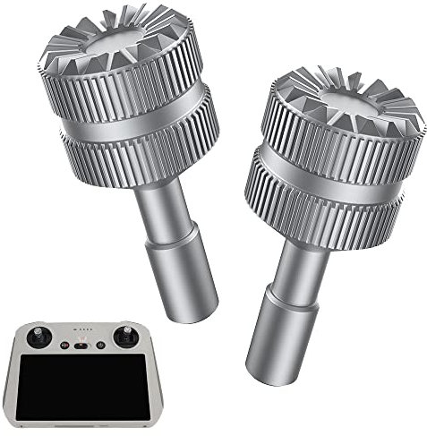 VOLOHAS 2pcs Rocker Joystick Anti-Rutsch für DJI RC Smart Controller für DJI Mini 3/Mini 3 Pro Drohne Aluminium Daumen Mini Joystick Griff für dji Smart Controller Zubehör (Grau)