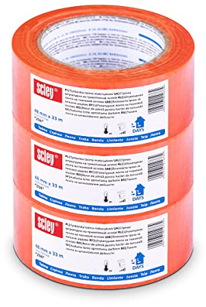 KAEM SCLEY Goldband, Abklebeband Breite 48mm, Länge 33m, 3 Stück Abdeckband, Klebeband, Kreppband für Malerarbeiten, Malerkrepp, wasserdichter Klebstoff, painters tape, Serie *294*, A0323-943348