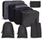 OSDUE Koffer Organizer Set 8-teilig, Packing Cubes, wasserdichte Reise Kleidertaschen, Packtaschen für Koffer, Verpackungswürfel mit Schuhbeutel, USB Kabel Tasche (Schwarz)