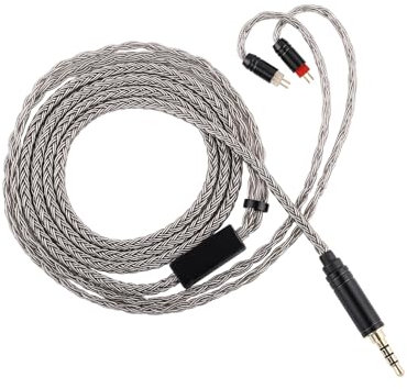 Linsoul Tripowin Zonie HiFi In-Ear Monitor Cable Aggiornamento, con Microfono Omni, Cavo SPC 16-Core Argento, Type-C/3.5mm, 1.25m SPC Cavo Senza Grovigli per Audiofili (3.5mm, 2PIN)