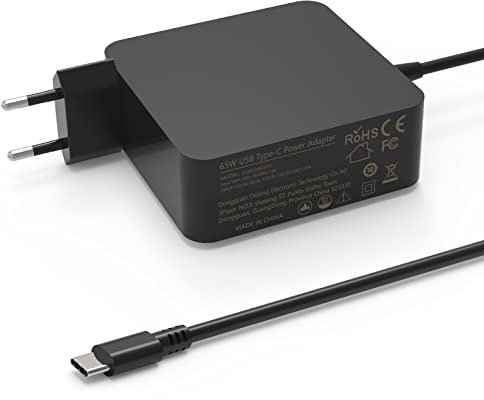 Caricatore USB C 65w per Macbook Pro/Air 2020 2019 2018 2017, Lenovo ThinkPad, HP Chromebook, ASUS, Acer, Huawei Matebook, Samsung Adattatore di CA Tipo C Caricabatterie Alimentatore