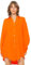 SASSYCLASSY Oversize Musselin Bluse Damen Langarm - Oversized Freizeit Look - Hemdbluse lang aus Baumwolle mit V Ausschnitt - Long-Bluse One Size (Gr. 36-48) Orange