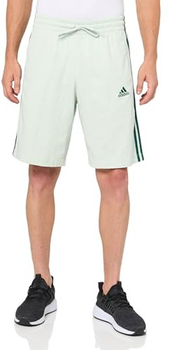 adidas Essentials Single Jersey 3-Stripes Shorts Pantaloncini, Lino Verde, XXL Uomo