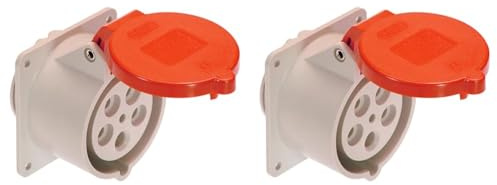 as - Schwabe 60440 CEE-Anbaudose 400V/16A, Dichtungsring Flanschmaß: 75 x 75 mm (Packung mit 2)