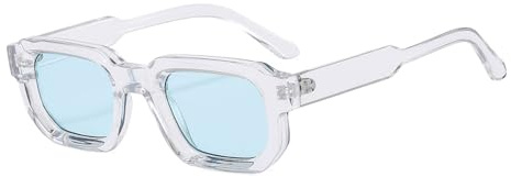 LJCZKA Lunettes de Soleil Rectangulaires pour Femme Homme, Mode Vintage Petites Lunettes de Soleil Monture Carrée Protection UV400