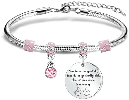 Inspirierende Geschenke Armband für Frauen und Mädchen Armband Geschenk für Tochter Mutter Tante Nichte für Weihnachten Geburtstag Muttertag Thanksgivingtag und Graduierung (rosa Kristall)