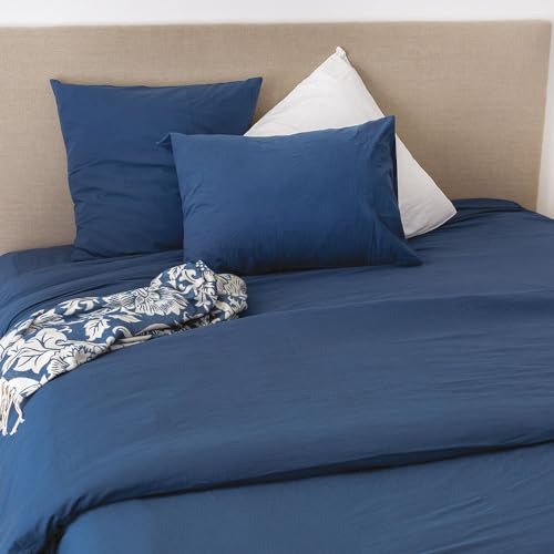 Funda nórdica de algodón Lavado, 240 x 280 cm, Talla Azul Medianoche