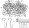 Giantree 60 Pcs S Shaped Shower Hooks, Rust Proof Metal Shower Hook Rings for Bathroom High Load-bearing Smooth Glide Curtain Hangers