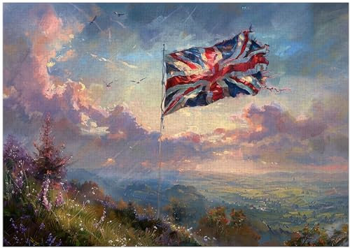 The Flying Flag of The United Kingdom Jigsaw Puzzle 300/500/1000 Piece (500pc (38×52cm))