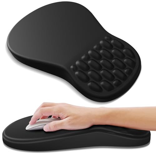 YIWEI Tapis de souris ergonomique avec repose-poignet, repose-poignet confortable en mousse à mémoire de forme et base antidérapante en polyuréthane pour soulager la douleur, ordinateur, ordinateur