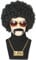 Topcosplay 4er Set Afro Perücke Herren mit Sonnenbrille Schnurrbart Halskette 70 80er Jahre Perücke Vokuhila Disco Perücke Hippie Perücke Halloween Karneval Kostüm (Schwarz)