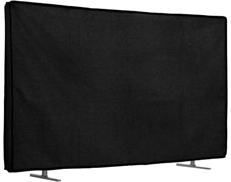 kwmobile Funda para Monitor 85 TV - Protector Antipolvo y antihuellas de Lino para Pantalla de TV - Negro