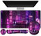 Gaming Mouse Pad, Large Desk Mat, Cute Desk Pad, 4in1 XXL Mousepad + Keyboard Wrist Rest+Mouse Wrist Rest+Coaster Set with Ergonomic Desk Pad for Home Office Table Computer, Purple Anime Neon