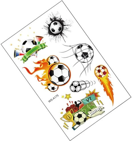 Adesivi da calcio per bottiglie d'acqua, adesivi per bottiglie d'acqua da calcio,Decalcomanie da calcio Adesivi da calcio - 10 adesivi impermeabili per corpo e viso, decalcomanie per squadre di calcio