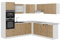Vicco Eckküche R-Line, Artisan Eiche/Weiß, 237 x 247 cm, AP Anthrazit