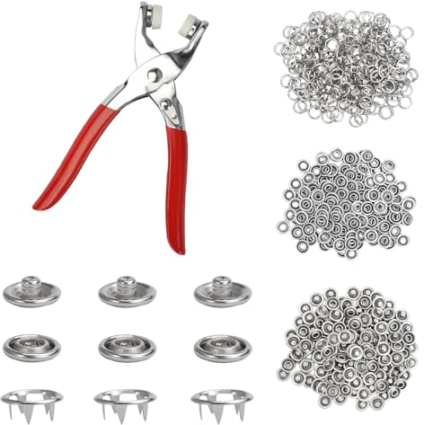 250 Sets Druckknopf Set Jersey Druckknöpfe Metall Mit Zange,9.5 mm Druckknöpfe Ohne Nähen,Feste Knöpfe Werkzeug,Druckknopfzange für DIY Basteln Kinderbekleidung,Kleidung Taschen,Handgemaakt