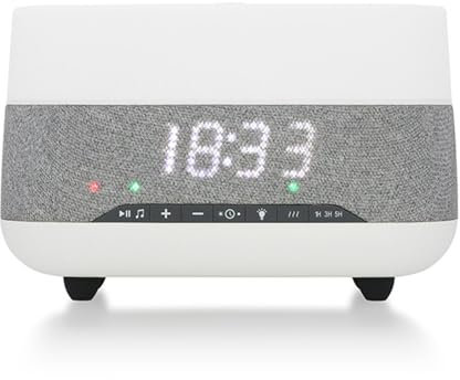 BAILEYU 300ml Ätherisches Öl Diffusor Kühlen Nebel Luftbefeuchter Bluetooth Lautsprecher Wecker 7 Farbe Wechselnde Nachtlicht für Schlafzimmer Büro Desktop Dekor