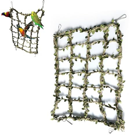 MXXiiv Bird Swing Net,Bird Climbing Net Sturdy Rope Ladder Parrot Rat Climbing Toys Bird Rat Cage Accessories for Chinchillas,Hamster,Parrots,Birds