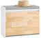 SoBuy Schuhkipper Schuhschrank mit Klappe Schuhbank mit Sitzkissen Schuhkommode Sitzbank Weiß&Natur BHT ca. 61x47x26cm FSR179-K-WN