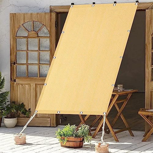 Voile d'ombrage rectangulaire et respirant pour terrasse, jardin, piscine, balcon, 1 x 1 m, beige