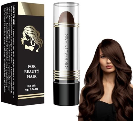 Tinte de pelo en barra, Color en barra, Tinte de pelo en barra Tinte de pelo temporal, Retoque instantáneo en barra, Cubrepelo blanco temporal impermeable DIY Maquillaje en barra, Marrón oscuro 1