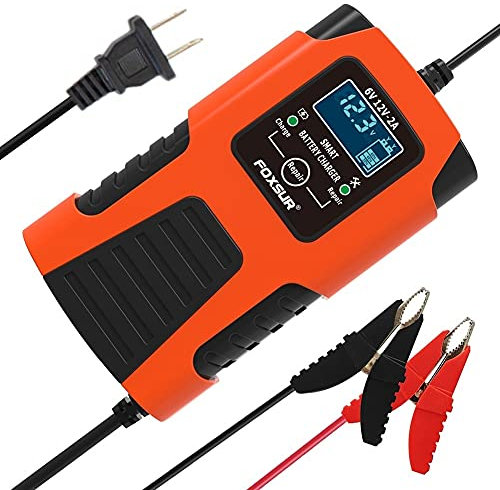 Chargeur Batterie Voitures，Chargeur De Batterie Chargeur intelligent automatique moto automobile 6V 12V Chargeur de batterie d'acide Batterie à 3 étages Batterie Desulfator Unités de charge de la batt