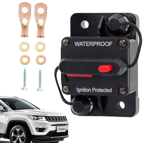 Disjoncteur audio, réinitialisation de l'onduleur de fusible - Disjoncteur de circuit automobile de 60 ampères avec réinitialisation manuelle - Protecteur de surcharge de courant automobile lourd pour