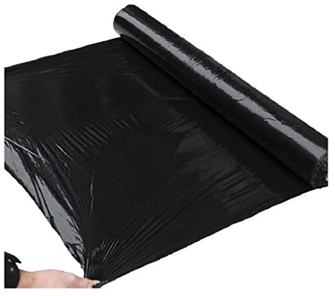 ZBORAVPIX Hochleistungs-Plastikfolie Mulch Film， 100 cm breiter schwarzer Kunststoffmulch, grasfeste Folie for landwirtschaftliche Gewächshäuser(100CM Wide 1S Thick 480 m Long)
