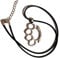Silver Knight Stainless Steel Knuckle Duster Necklace with an Adjustable Waxed in a Velvet Gift Bag