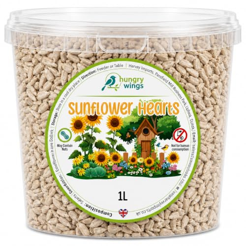 Premium Wild Bird Food 1L Tub (1L Tub, Sunflower Hearts)