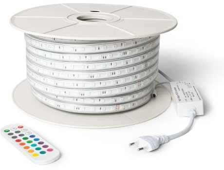 LEDKIA LED-Streifenrolle RGB 220V SMD 60 LED/m 50m 9.5W/m Breite 14,5 mm Sc