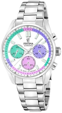 Festina Boyfriend F20753/5 Unisexuhr | Quarz-Uhrwerk, Kratzfestes Mineralglas, 10 ATM Wasserdicht, Edelstahlarmband, Boyfriend, Unisex Uhr Damen Herren, F20753/5