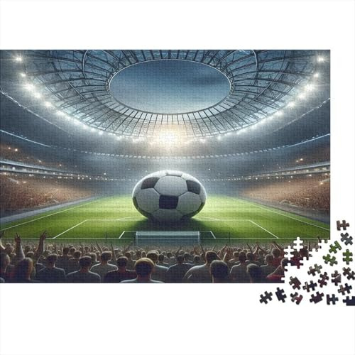 Puzzle Fußballstadion bei Nacht Fußball im Stadion, umweltfreundlich hochwertig nachhaltig einzigartig dekorativ, für Erwachsene und Kinder ab 12 Jahren, 52x38cm / 1000 Teile