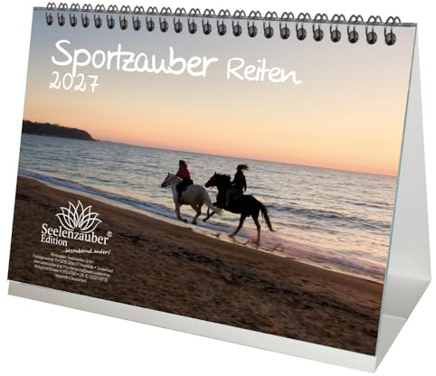 Sportzauber Reiten DIN A5 Tischkalender für 2027 Freizeit Sport Pferde - Seelenzauber