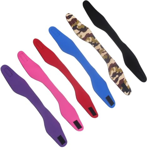 HAKIDZEL 6 Pezzi Fasce da Nuoto in Neoprene Regolabili per Donna e Uomo Fascia per Yoga e Attività Acquatiche Traspirante con Protezione Orecchie