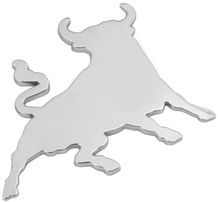 Pilot LA_07207 - Emblema decorativo en relieve, diseño de toro cromado