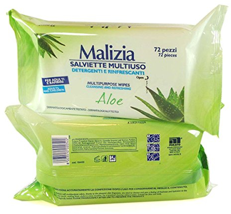 MALIZIA Allzweck-Feuchttücher mit Aloe 72 Stk.