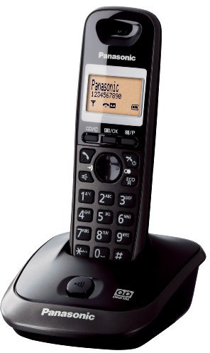 Panasonic KX-TG2521JTT Telefono Cordless Digitale (DECT) Quality Premium, Segreteria Telefonica, Schermo Monocromatico Retroilluminato, Vivavoce, Modalità Eco, Antracite Metal