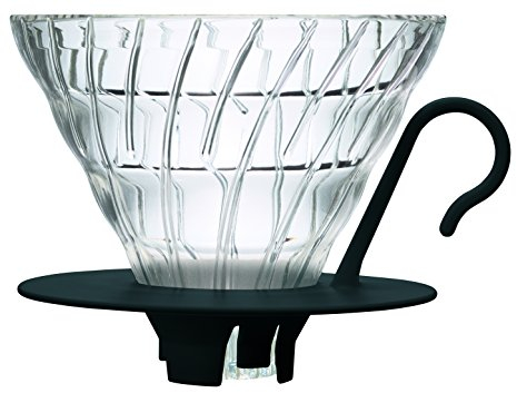HARIO VDGN-02B vdgn02b – Kaffeemaschine Dripper V60, aus Glas, 4 Tassen, Schwarz, Cups