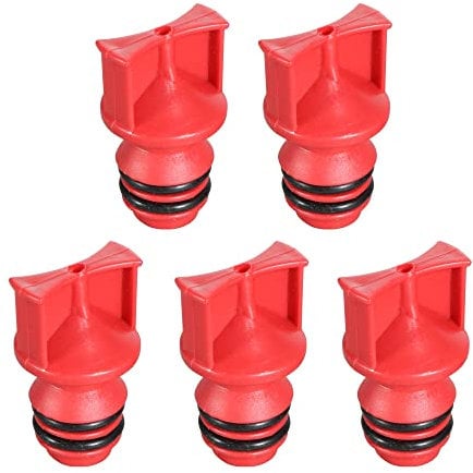 Sourcingmap Plastic Shell 18mm Male Thread Dia Air Compressor Oil Plugs 5PCS Red