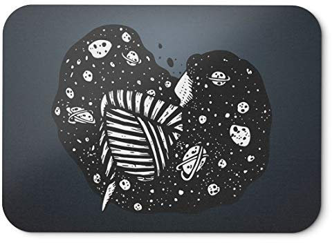 BLAK TEE Space Girl Mouse Pad 18 x 22 cm in 3 Colours Black