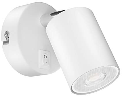ledscom.de Wandspot WAIKA, einflammig, mit Schalter, GU10, weiß matt, inkl. 468lm LED GU10 Lampe, warm-weiß