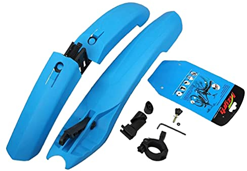 OttoBen Fahrrad Kotflügel Set, Weich Gummi Mountainbike Schutzblech, Schutz vor Wasser und Schmutz, Schnellverschluss Spritzschutz Vorne und Hinten für MTB Bike Cycle 26, 29 Zoll Blau