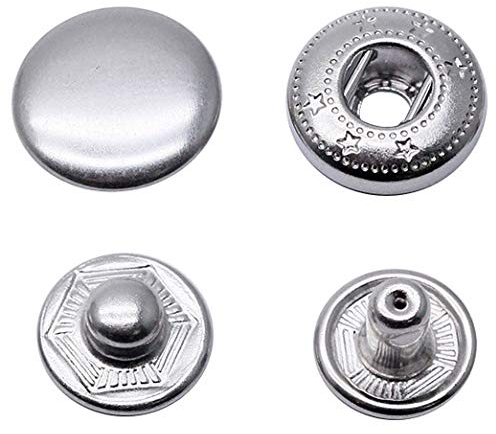 15mm Silber Anorak Druckknöpfe 20set Kleidung druckknopf für Lederhandwerksjacke Handtasche Brieftasche